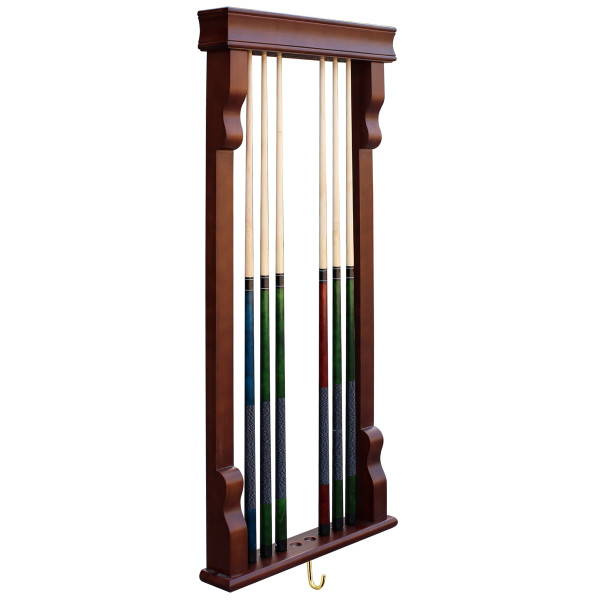 Wall Mounted Cue Rack - Antique Walnut